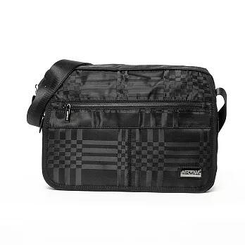 AIRWALK-羅馬格織紋紳士側背包黑