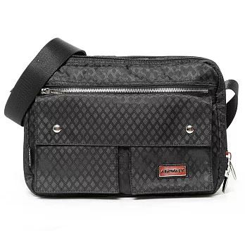 AIRWALK-菱形格紋側背包黑