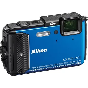Nikon COOLPIX AW130 防水相機(公司貨)+32G記憶卡+原廠電池+專用座充+飄浮手腕帶+清潔組+小腳架+讀卡機+保護貼+原廠包-藍色