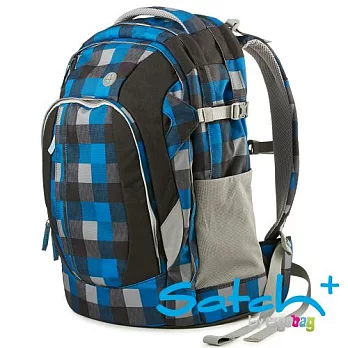 satch+ 背包藍灰格紋