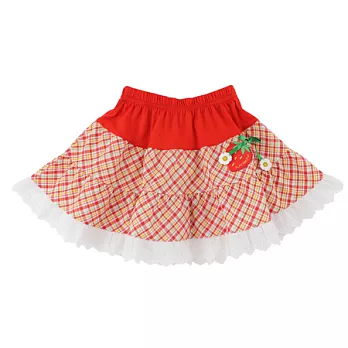 【愛的世界】格紋蕾絲邊裙子-台灣製-95紅色
