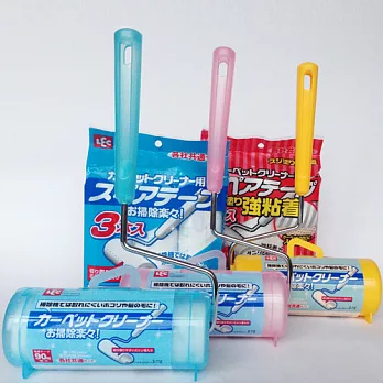 【日本LEC】短柄隨手黏膠式除塵滾筒/滾筒黏紙/黏貼滾筒(三色可選)藍色