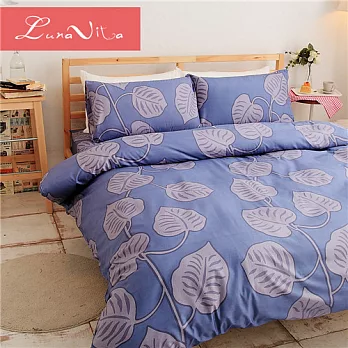【Luna Vita】超細柔軟天鵝絨 雙人床包 四件組-和葉嵐芯