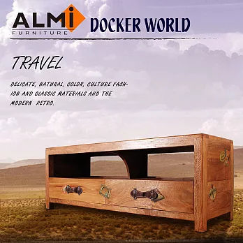 【ALMI】DOCKER WORLD- RACK TV 2 DRAWERS 二抽電視櫃