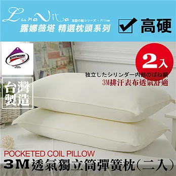 【Luna Vita】3M透氣獨立筒彈簧枕(二入)