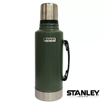 【美國Stanley】不鏽鋼保溫瓶／經典真空保溫瓶 1.9L錘紋綠