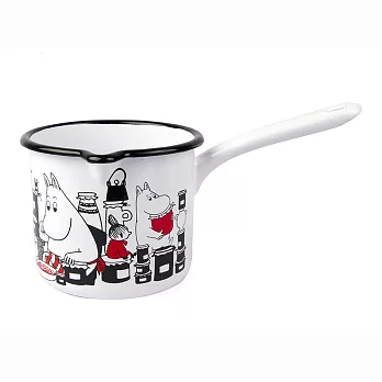 [Muurla]Moomin嚕嚕米琺瑯單柄牛奶鍋1.3L-白