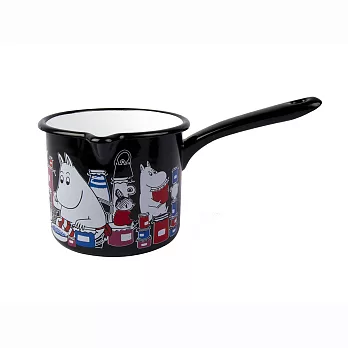 [Muurla]Moomin嚕嚕米琺瑯單柄牛奶鍋1.3L-黑