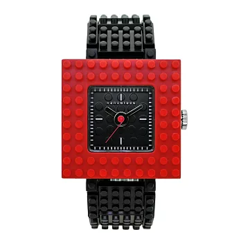 nanoblock原創積木中性錶(第二代)紅框黒面