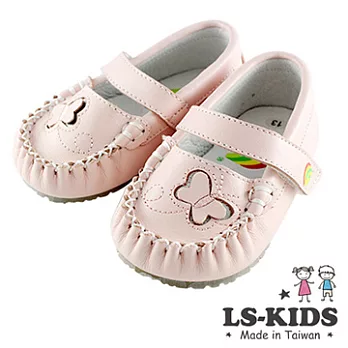 【LS-KIDS】手工精緻學步鞋-氣質蝴蝶包鞋系列-粉嫩款13.5號
