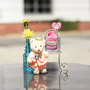 【迎光】小熊+香氛玫瑰花禮二入組