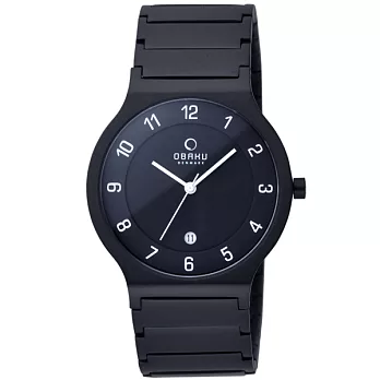 OBAKU 極簡時代數字時尚腕錶(全黑)