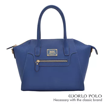 WORLD POLO．世界保羅 - 深色誘惑系列扇形購物兩用包- 藍色