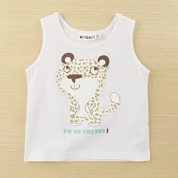 【愛的世界】動物印圖背心上衣-台灣製-80白色