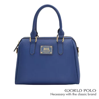 WORLD POLO．世界保羅 - 深色誘惑系列梯形兩用波士頓包- 藍色