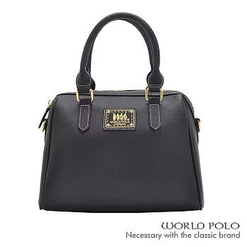 WORLD POLO．世界保羅 - 深色誘惑系列梯形兩用波士頓包- 黑色