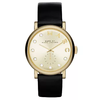 MARC By Marc Jacobs 傾國舞孃晶鑽時尚腕錶-金X黑