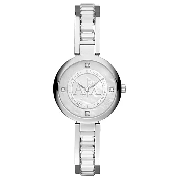 A│X Armani Exchange 傾訴心境時尚腕錶-銀