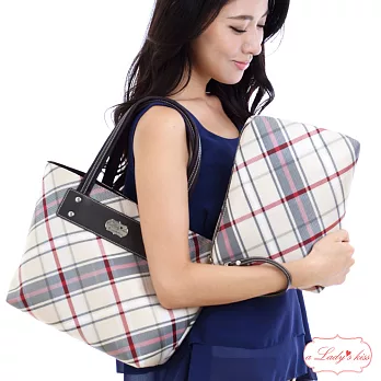 【a Lady ’s真皮】英倫下午茶托特包中包(優雅米杏)