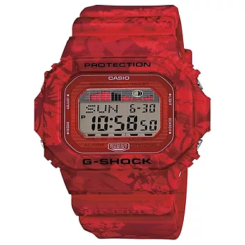 G-SHOCK 扶桑花海灘風格衝浪競技運動腕錶-紅-GLX-5600F-4
