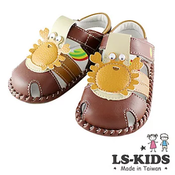 【LS-KIDS】手工精緻學步鞋-玩轉眼珠小螃蟹系列14.5好動咖