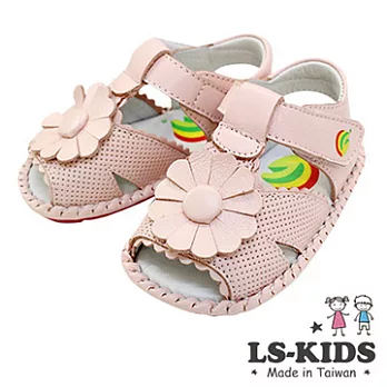 【LS-KIDS】手工精緻學步鞋-可愛花朵系列13粉嫩款