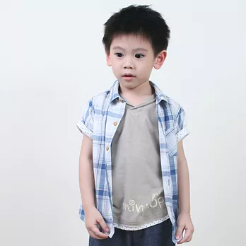 【minihope】不修邊V領上衣90淺茶