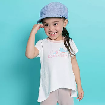 【minihope】童趣印花長版上衣140白