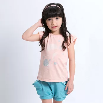 【minihope】童趣印花甜美上衣140粉橙