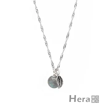 【Hera】925純銀手作天然拉長石羽毛項鍊/鎖骨鍊(拉長石)