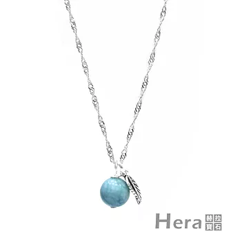 【Hera】925純銀手作天然拉利瑪石羽毛項鍊/鎖骨鍊(拉利瑪)