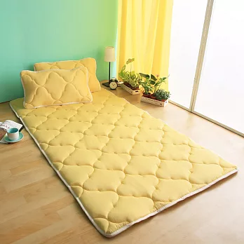 【HomeBeauty】恆溫紗透氣支撐日式收納床墊-單人-六色可選檸檬草