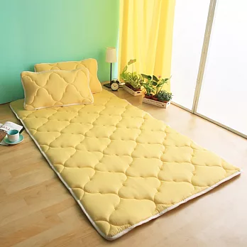 【HomeBeauty】恆溫紗透氣支撐日式收納床墊-單人加大-六色可選檸檬草