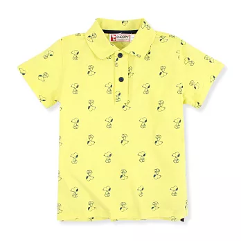 【SNOOPY】滿版史努比印花POLO衫150黃