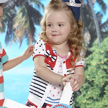 【SNOOPY】條紋圓點短袖外套100紅