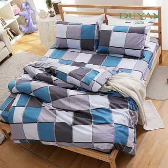 DUYAN《藍調未眠夜》單人三件式精梳純棉床包被套組