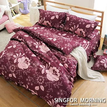 幸福晨光《富貴年華》雙人五件式天絲絨鋪棉兩用被床罩組