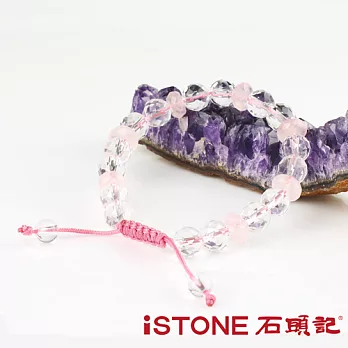 石頭記俏麗佳人切刻水晶手鍊(三色任選)粉水晶