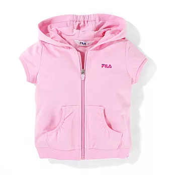 【FILA】超甜美連帽短袖外套110粉紅