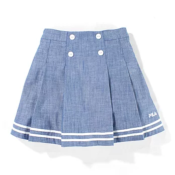 【FILA】造型鈕釦百摺短裙160以上藍