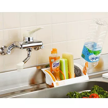 【inomata】日本製廚房流理台吸盤瀝水架收納架(贈雲朵兒魔力清潔海棉)