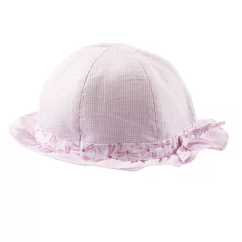 【愛的世界】格紋荷葉圓型帽子-台灣製-淺粉色48cm
