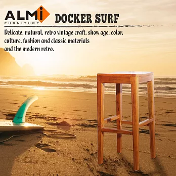 【ALMI】DOCKER SURF- BAR STOOL H75CM 彎面高吧椅