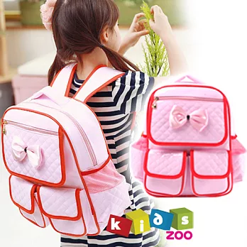【酷包袋】可愛淑女粉色系兒童後背書包_紅邊