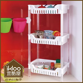 【ikloo】清透水晶柱三層收納架