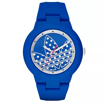 adidas 翻轉世界三葉休閒腕錶-點點x藍