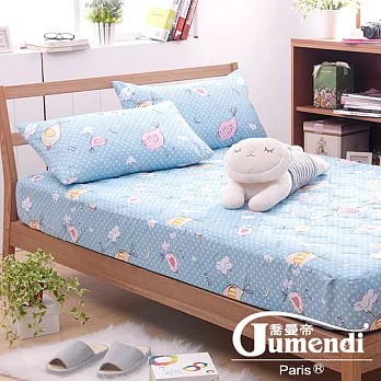 【法國Jumendi-啾啾物語】台灣製活性天絲絨單人二件式鋪棉床包組