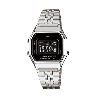 CASIO 復古電子風潮精巧時尚液晶腕錶-黑面-LA680WA-1B