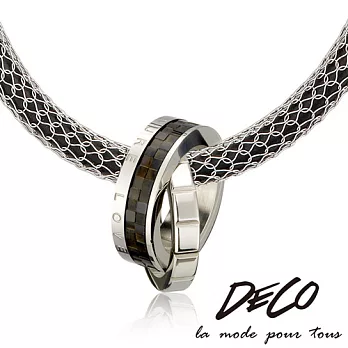 DECO X MASSA-G【純愛】黑墬搭配X1合金鍺鈦項鍊古銅金-47cm