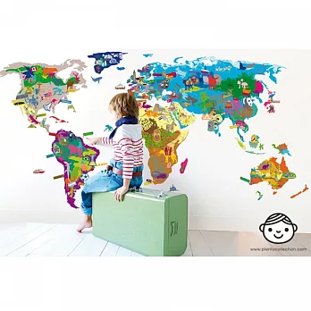 Mimi’lou 法國童趣壁貼/貼紙 世界地圖